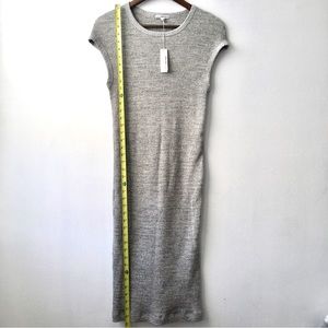 James Perse binding fitted ribbed dress. Heather gray. Size 4.